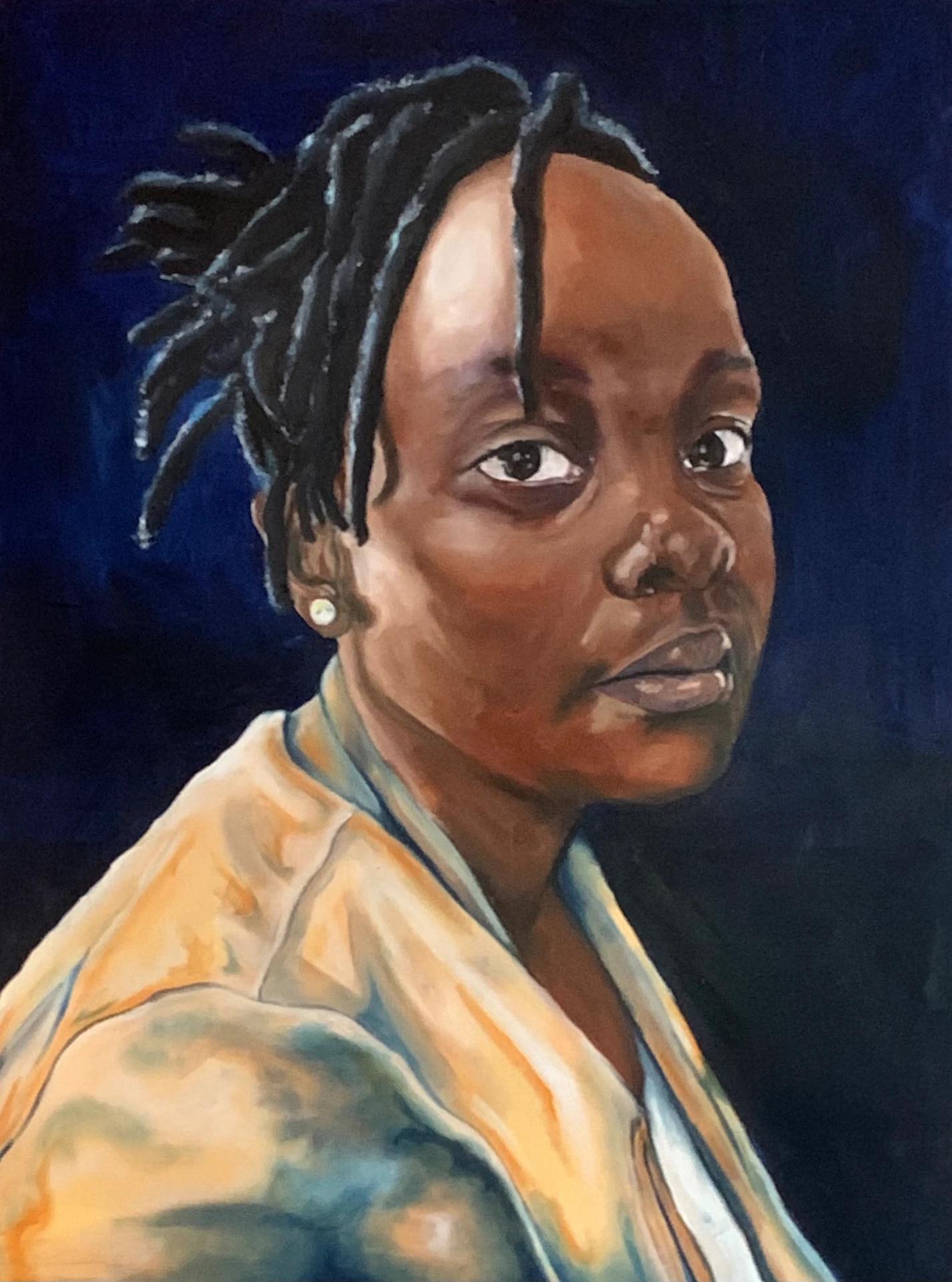 Untitled (Portrait against Dark Blue)