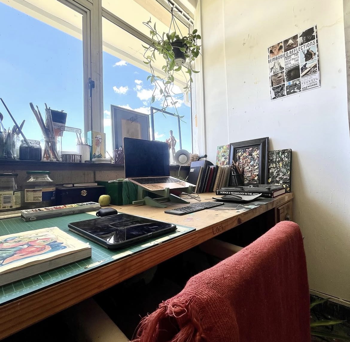 The desk by the window
